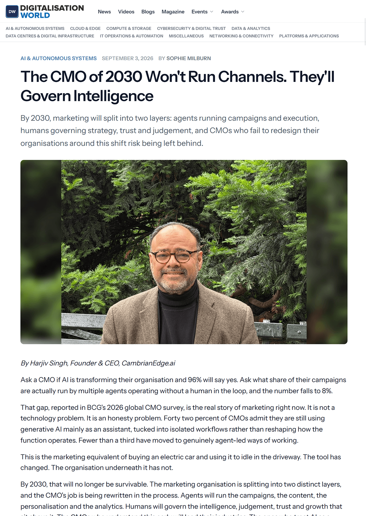 The CMO of 2030 Won't Run Channels. They'll Govern Intelligence The CMO of 2030 Won't Run Channels. They'll Govern Intelligence